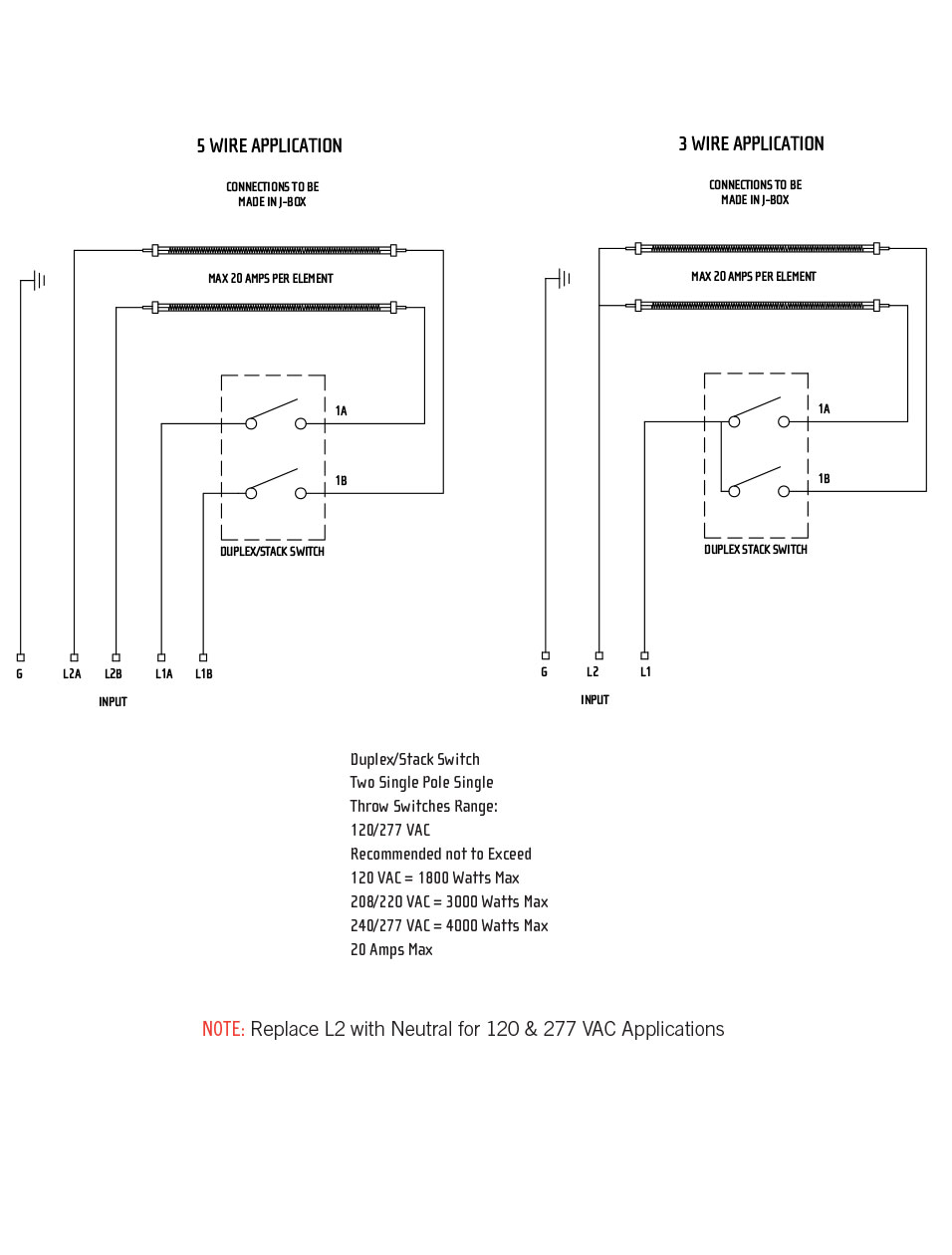 Duplex/Stack Switch Sample Wiring Diagram