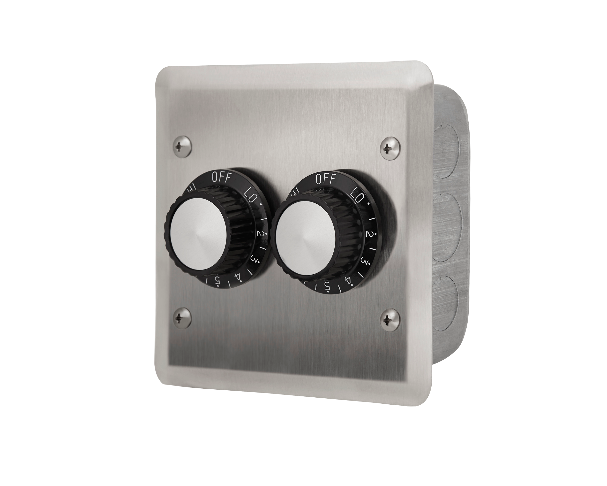 <span>14-4205</span>  Dual SS Wall Plate w/Gang Box