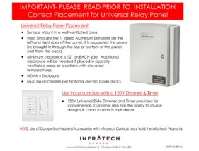Universal Processing Relay Universal Control Relay Package Placement REV.A 05132024 - Infratech ...