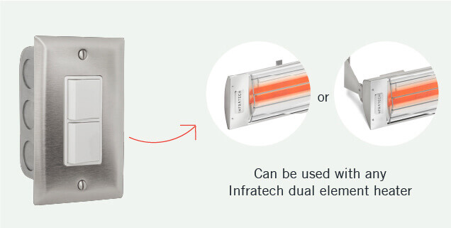 Can be used with any Infratech dual element heater