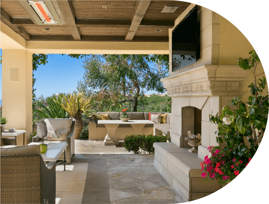 covered patio area