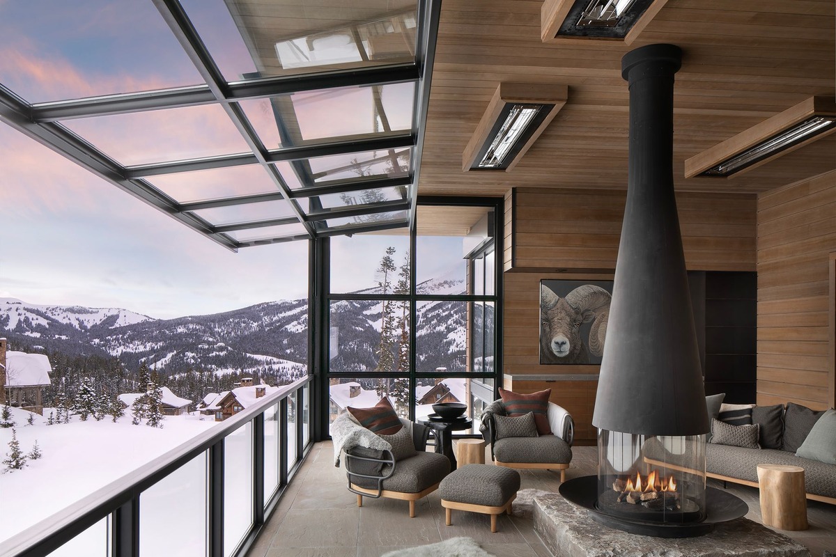 Infratech WD-Series flush mount heaters in the glass-enclosed outdoor living room of a mountain retreat by Reid Smith Architects. Infratech WD-Series flush mount heaters in the glass-enclosed outdoor living room of a mountain retreat by Reid Smith Architects.